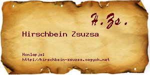 Hirschbein Zsuzsa névjegykártya